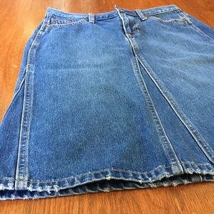Medium Wash Gap Jeans Denim Knee Length Skirt